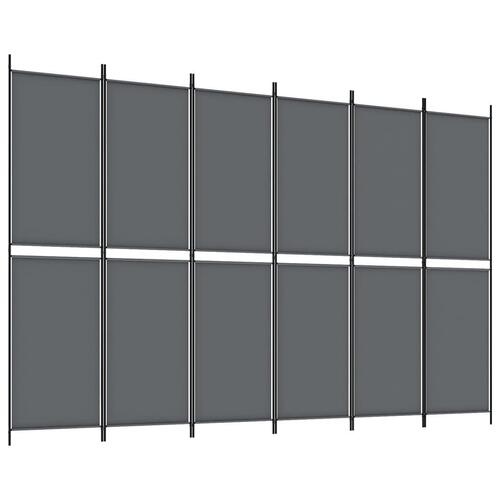 5-panels rumdeler 300x200 cm stof antracitgrå