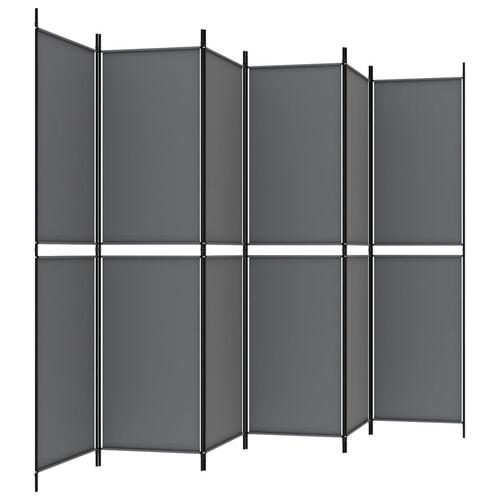 5-panels rumdeler 300x200 cm stof antracitgrå