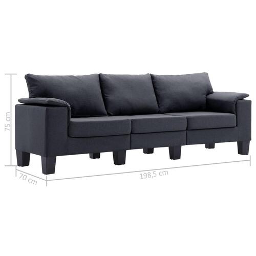 3-personers sofa stof mørkegrå