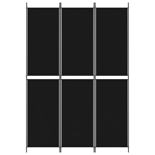 3-panels rumdeler 150x220 cm stof sort