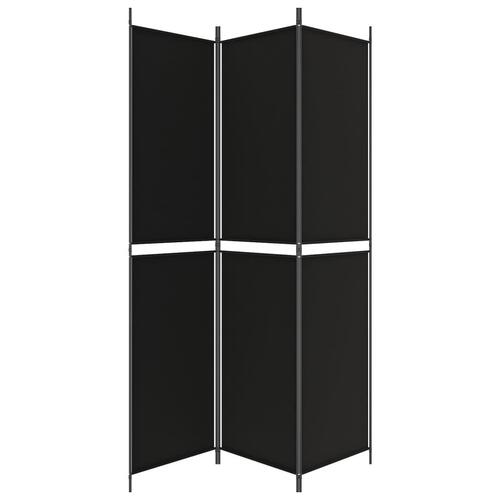 3-panels rumdeler 150x220 cm stof sort