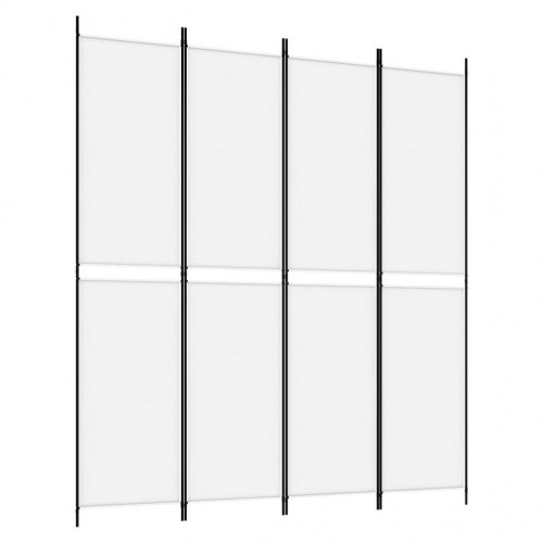 4-panels rumdeler i stof - hvid, 200 × 220 cm