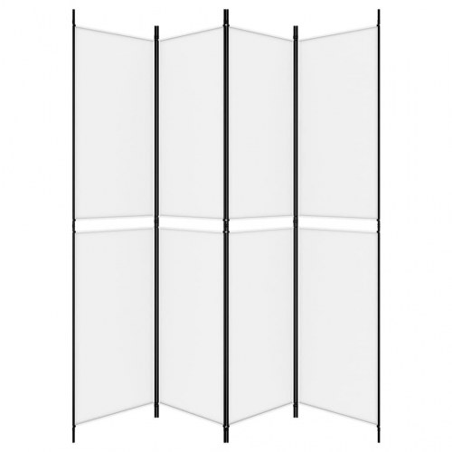 4-panels rumdeler i stof - hvid, 200 × 220 cm