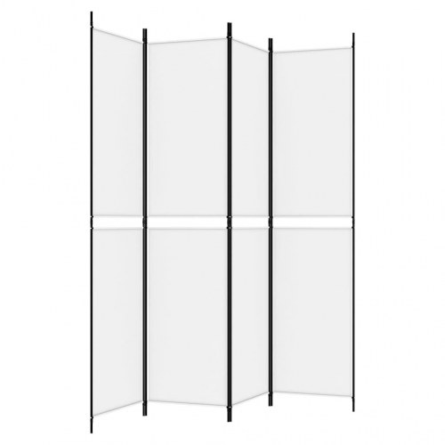 4-panels rumdeler i stof - hvid, 200 × 220 cm