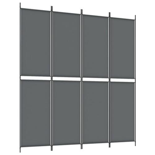 4-panels rumdeler 200x220 cm stof antracitgrå