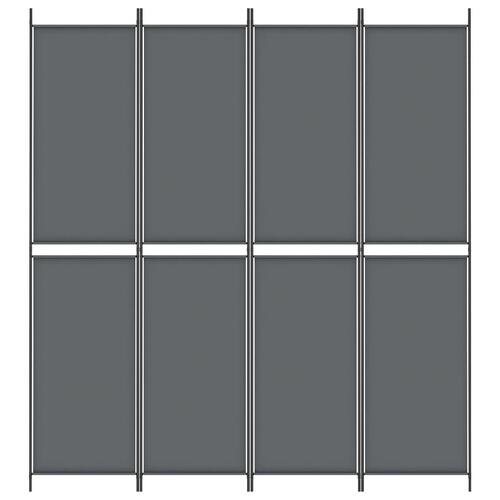 4-panels rumdeler 200x220 cm stof antracitgrå