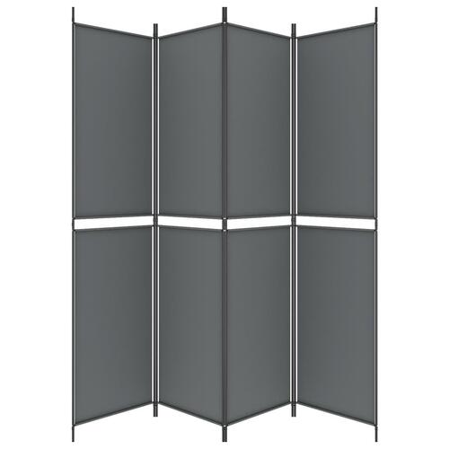 4-panels rumdeler 200x220 cm stof antracitgrå