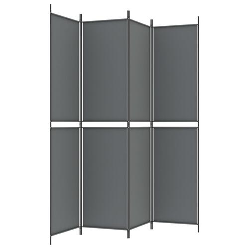 4-panels rumdeler 200x220 cm stof antracitgrå