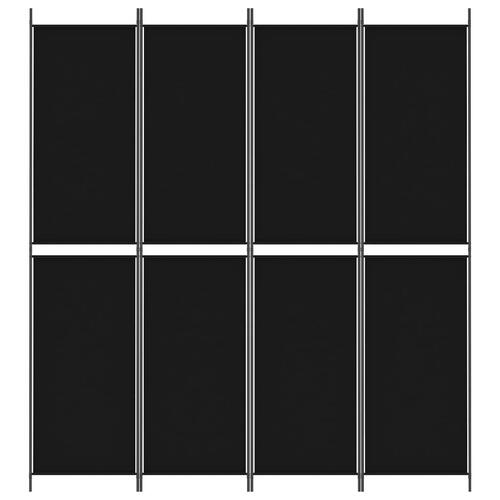 4-panels rumdeler 200x220 cm stof sort
