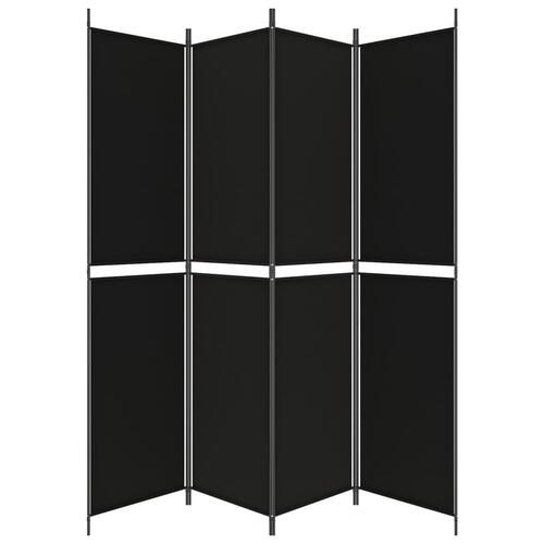 4-panels rumdeler 200x220 cm stof sort