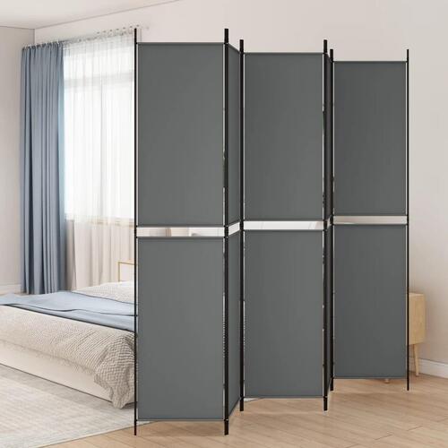 5-panels rumdeler 250x220 cm stof antracitgrå