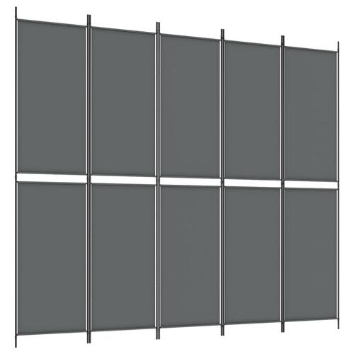 5-panels rumdeler 250x220 cm stof antracitgrå