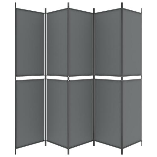 5-panels rumdeler 250x220 cm stof antracitgrå