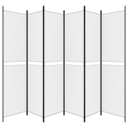 6-panels rumdeler 300x220 cm stof hvid
