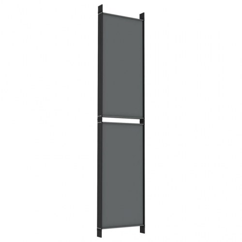 6-panels rumdeler i stof - 300 × 220 cm, antracitgrå