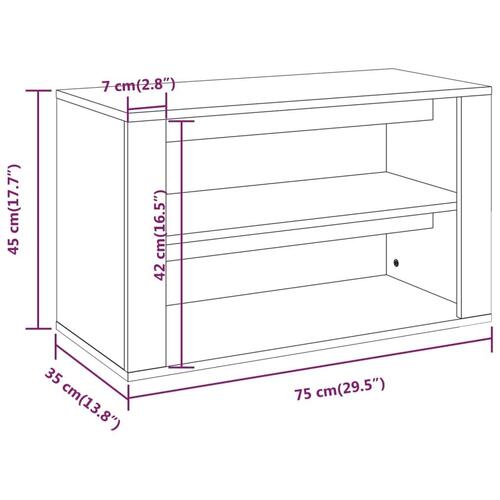 Skoreol 75x35x45 cm konstrueret træ sort