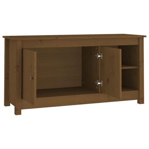 Tv-bord 103x36,5x52 cm massivt fyrretræ gyldenbrun