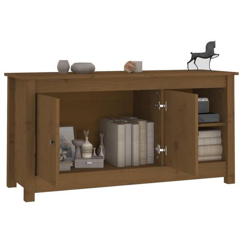 Tv-bord 103x36,5x52 cm massivt fyrretræ gyldenbrun