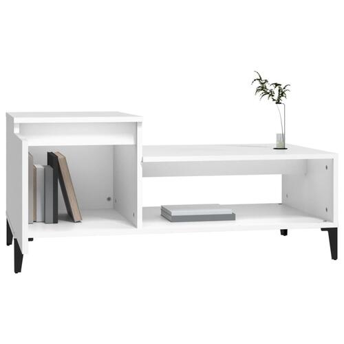 Sofabord 100x50x45 cm konstrueret træ hvid