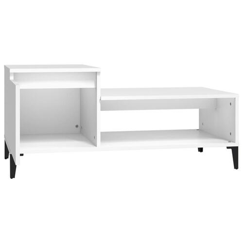 Sofabord 100x50x45 cm konstrueret træ hvid