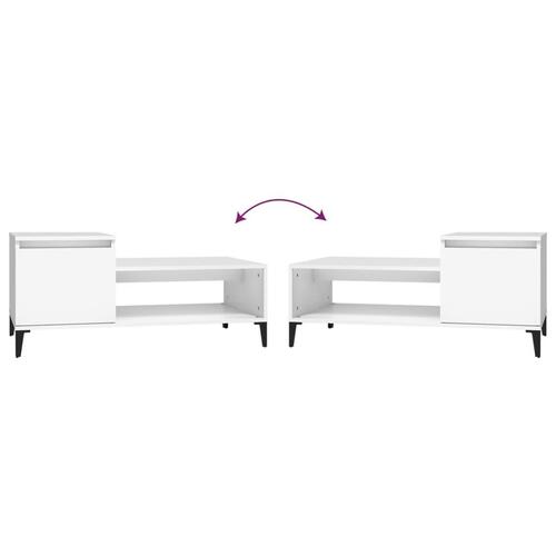Sofabord 100x50x45 cm konstrueret træ hvid