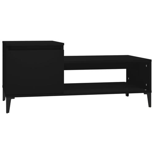 Sofabord 100x50x45 cm konstrueret træ sort