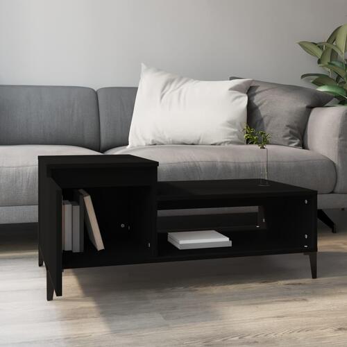 Sofabord 100x50x45 cm konstrueret træ sort