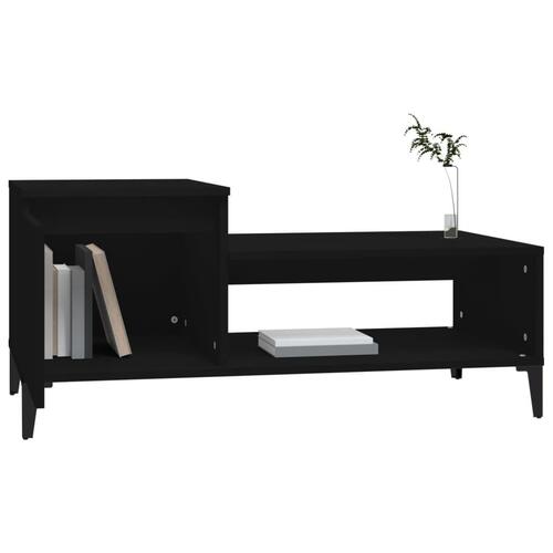 Sofabord 100x50x45 cm konstrueret træ sort