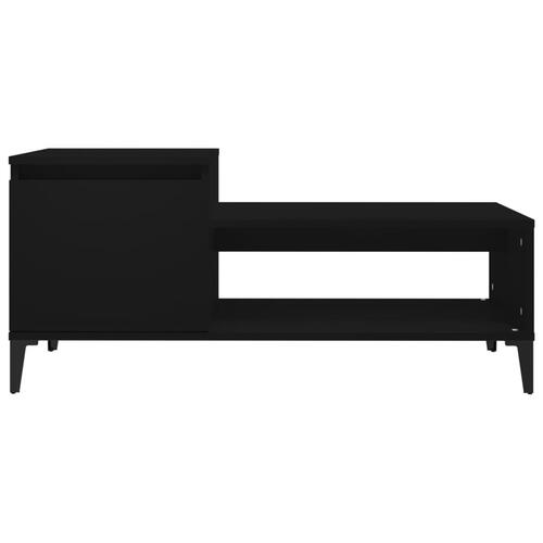 Sofabord 100x50x45 cm konstrueret træ sort