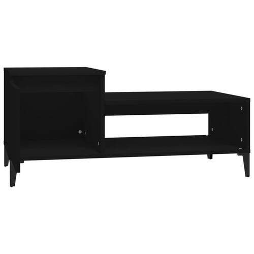 Sofabord 100x50x45 cm konstrueret træ sort