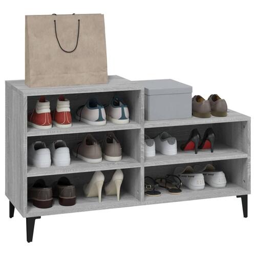 Skoskab 102x36x60 cm konstrueret træ grå sonoma-eg