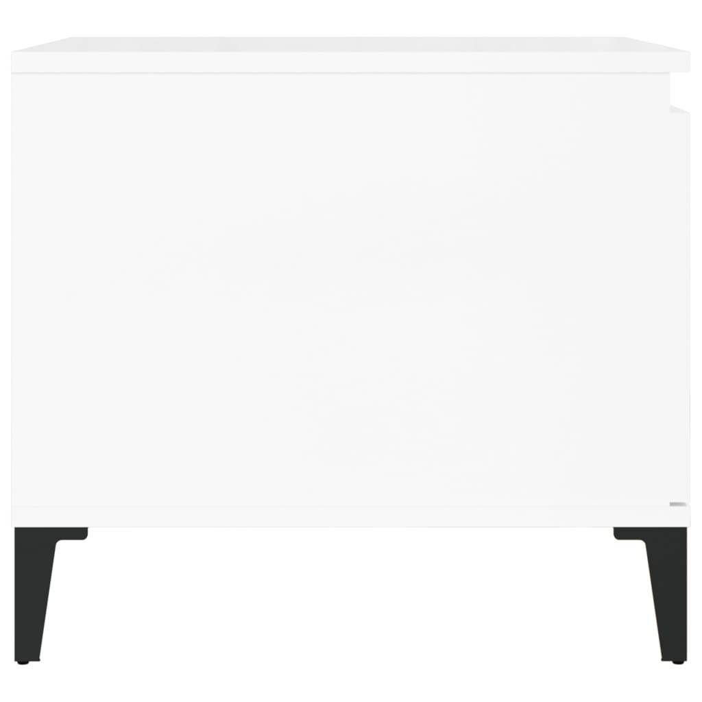 Sofabord 100x50x45 cm konstrueret træ hvid højglans