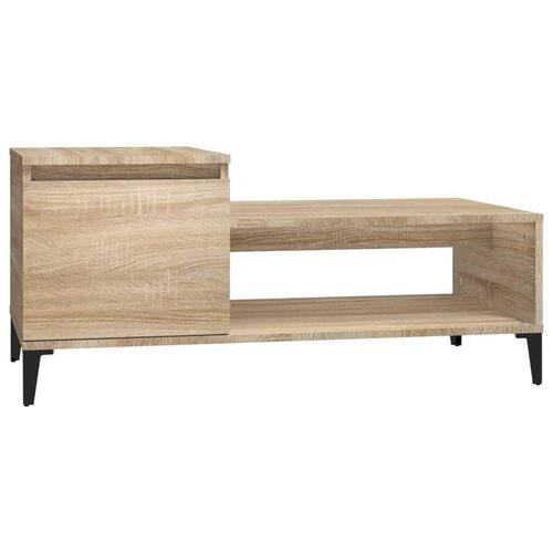 Sofabord 100x50x45 cm konstrueret træ sonoma-eg