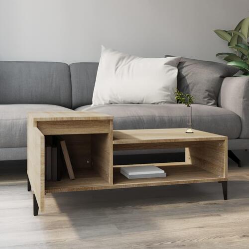 Sofabord 100x50x45 cm konstrueret træ sonoma-eg