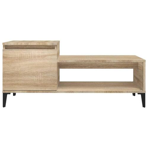Sofabord 100x50x45 cm konstrueret træ sonoma-eg