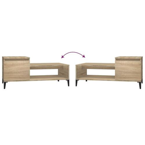 Sofabord 100x50x45 cm konstrueret træ sonoma-eg