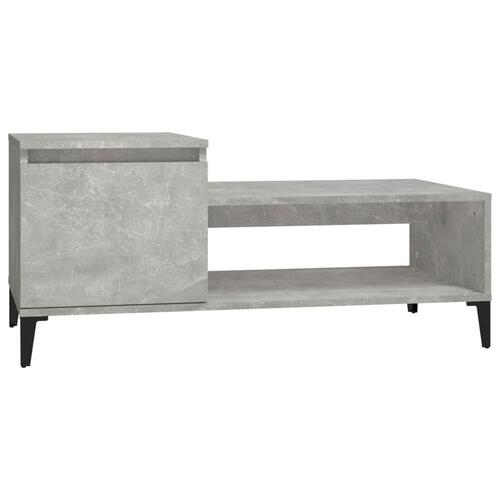 Sofabord 100x50x45 cm konstrueret træ betongrå