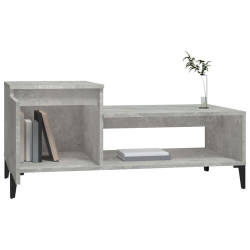 Sofabord 100x50x45 cm konstrueret træ betongrå