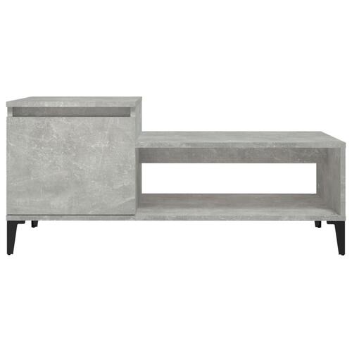 Sofabord 100x50x45 cm konstrueret træ betongrå