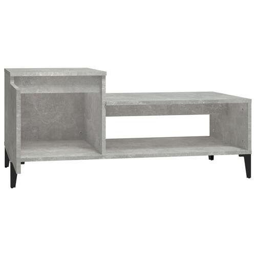 Sofabord 100x50x45 cm konstrueret træ betongrå