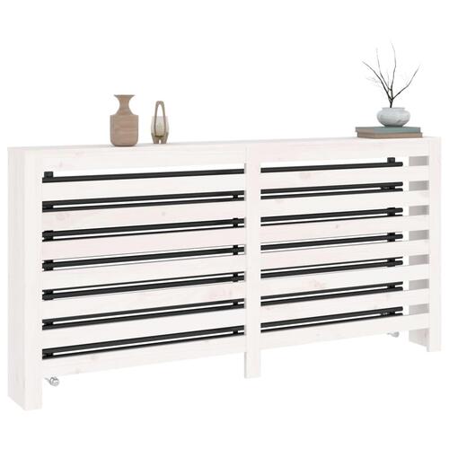 Radiatorskjuler 169x19x84 cm massivt fyrretræ hvid