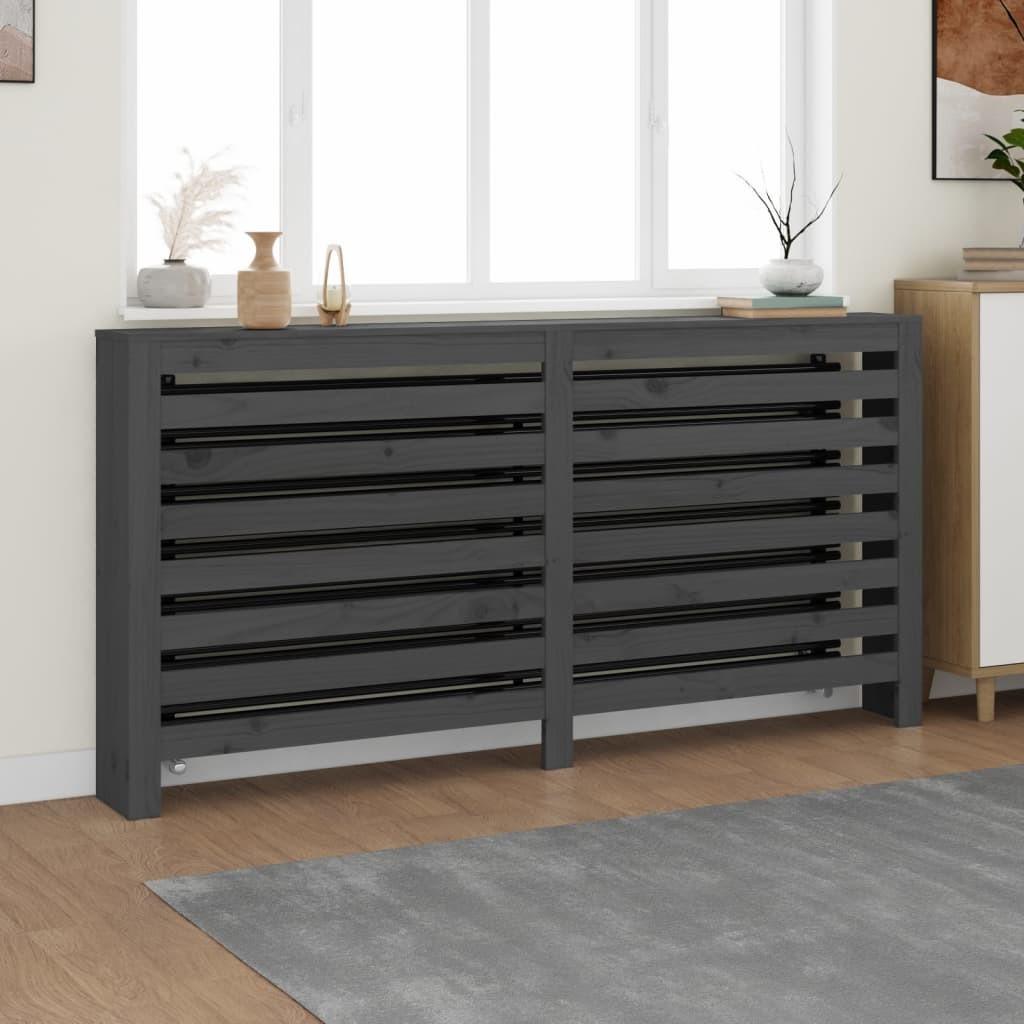 Radiatorskjuler 169x19x84 cm massivt fyrretræ grå
