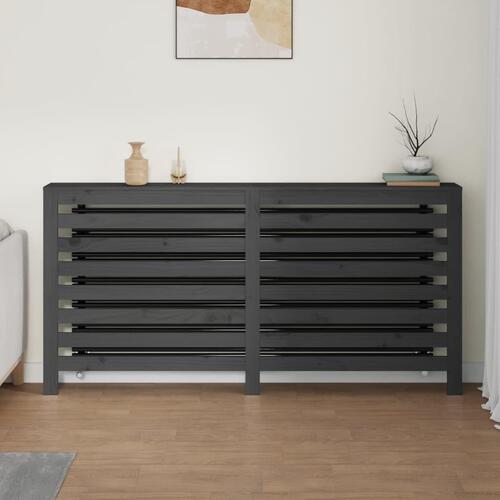 Radiatorskjuler 169x19x84 cm massivt fyrretræ grå
