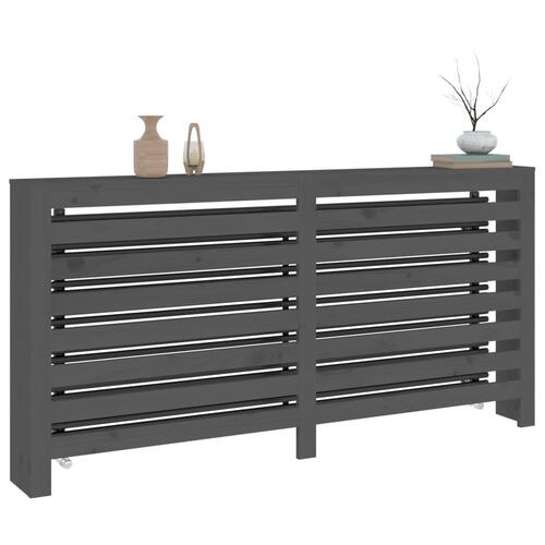 Radiatorskjuler 169x19x84 cm massivt fyrretræ grå
