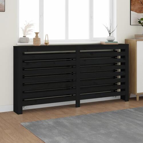 Radiatorskjuler 169x19x84 cm massivt fyrretræ sort