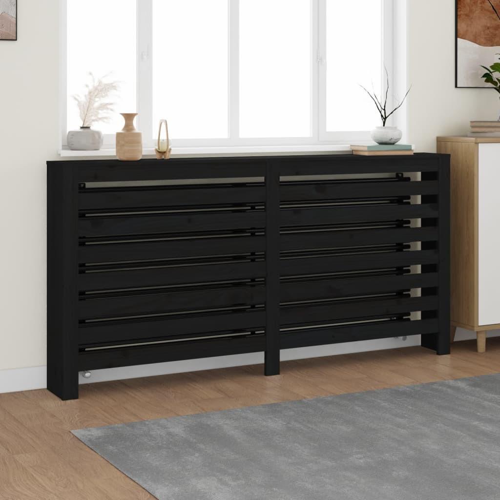 Radiatorskjuler 169x19x84 cm massivt fyrretræ sort