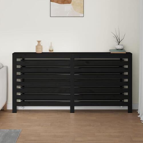 Radiatorskjuler 169x19x84 cm massivt fyrretræ sort