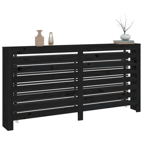 Radiatorskjuler 169x19x84 cm massivt fyrretræ sort