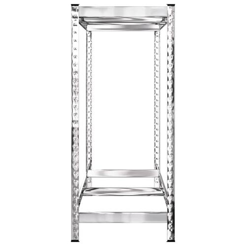 Dækreoler 2 stk. med 2 hylder 110x40x110 cm stål sølvfarvet