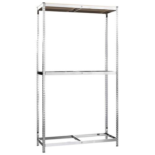 Dækreoler 2 stk. med 2 hylder 110x40x180 cm stål sølvfarvet